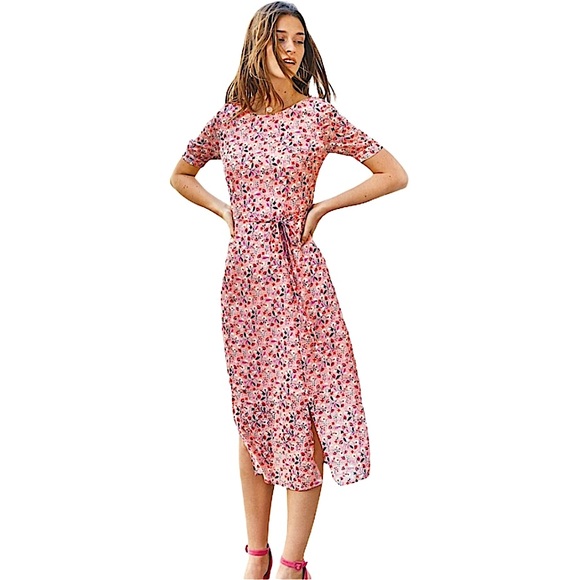 Boden Dresses & Skirts - Jane Floral Midi Dress Milkshake Blossom Vine